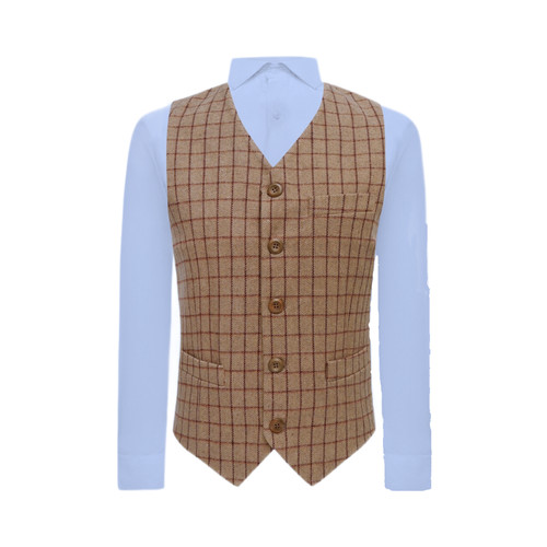 Gilet quadri marrone rovere - gilet,