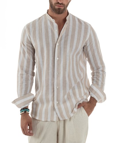 Camicia uomo riga larga - larga, collo