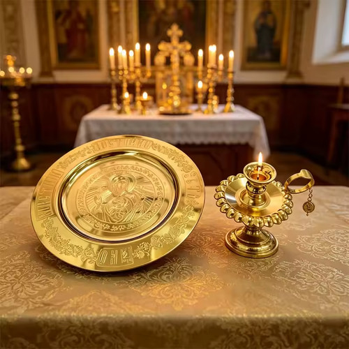 Orthodox gold plated - gold, candle