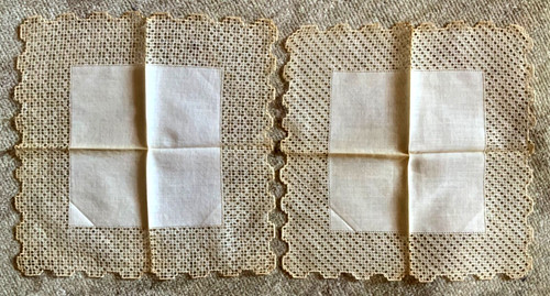 Coppia antichi fazzoletti fine - antichi,