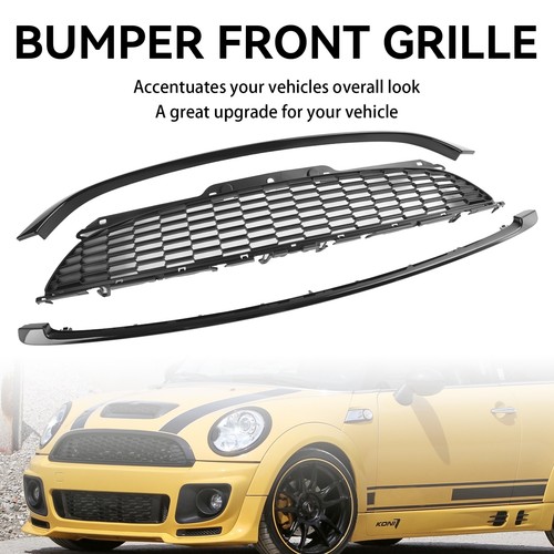 3pcs gloss black front - gloss, grille