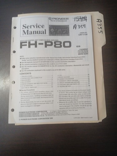 Pioneer p80 manuale - fh-p80,