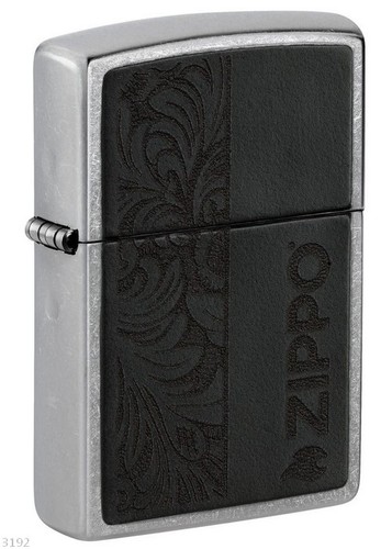 Zippo black leather with - ★,
