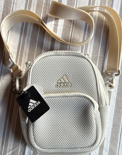Adidas beige mesh crossbody - mesh,
