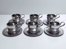 Servizio da caffe vintage set caffè per 6 persone tazzine tazze in acciaio inox