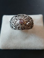 Anello Argento Sterling 925 Ametista Naturale  Fascione  D`epoca Gioielleria 