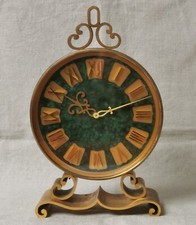 Imhof Rare Large Table Clock - Gilt Brass - Malachite Maxi Dial - Just serviced