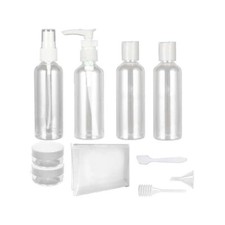 SET CONTENITORI da VIAGGIO AEREO VOLO ASTUCCIO SACCHETTO ERMETICO  FLACONI 100ml