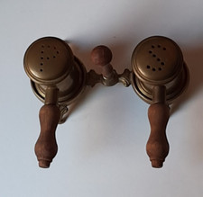 GRAZIOSO SALE PEPE IN OTTONE E MANICO IN LEGNO CUCINA TAVOLO PRANZO CENA