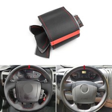 DIY Black+Red Leather Steering
