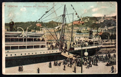 Cartolina genova imbarco per - cartolina,