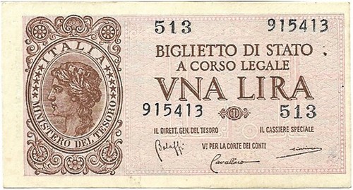 Banconote italiane lira - 1, del