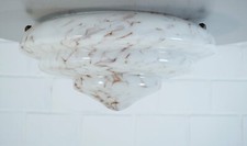 vecchio paralume in vetro opale per plafoniera Ø 39,5 cm art dèco anni 30