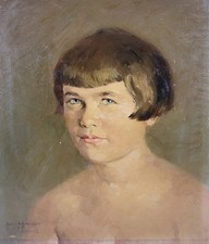 Dipinto olio ritratto - testa di ragazza / Brigitte Schneider Gaspar / arte pittrice