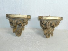 Coppia Di Consolle Da Parete Color Oro Per Statua Sacra!