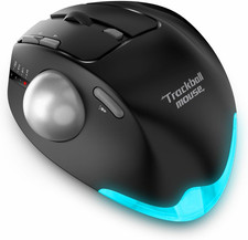 Mouse Trackball Bluetooth Wireless,Ricaricabile,4800Dpi,8 Pulsanti,Bt 5.0/3.0 + 