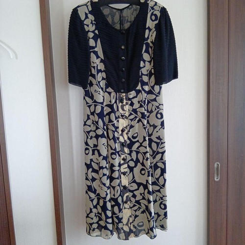 Abito lungo seta blu navy - , 100%