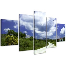 Quadri Moderni 200 x 90 cm Stampa su Tela XXL Paesaggio Arredamento Albergo #049