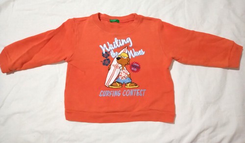 Benetton felpa bimbi arancione - benetton,