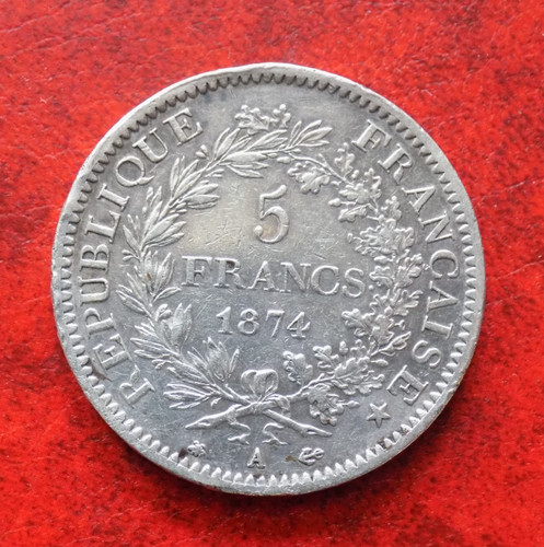 Francia franchi 1874 zecca a - francia, 5