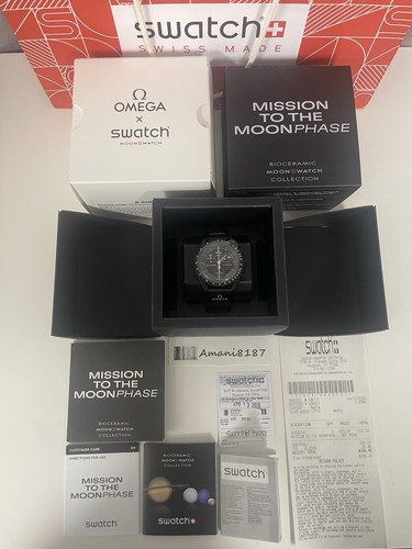 Omega swatch nero snoopy - x,