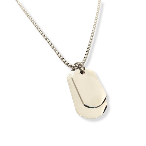 Collana piastrina acciaio uomo - collana,