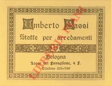 Umberto Sassi. Stoffe per arredamento. Logge del Pavaglione. Bologna.