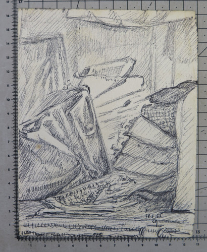 Vecchio disegno natura morta - disegno,