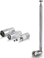 Antenna Radio FM Stilo Telescopica Interni 75 Ohm 6 Sezioni Antenna Radiolina Ri