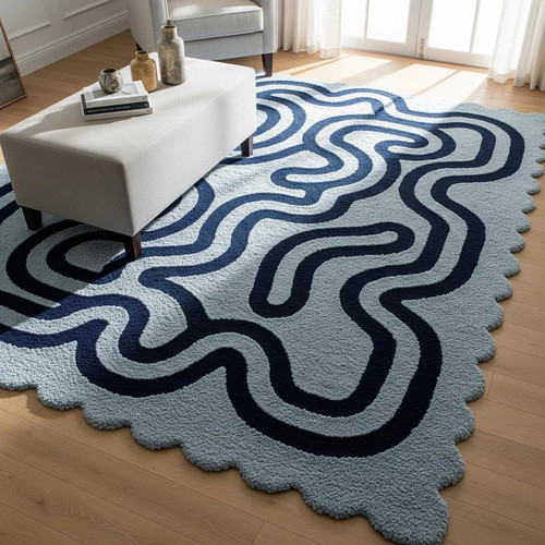 Tappeto astratto blu - , navy