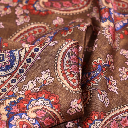Paisley marrone quadrato tasca