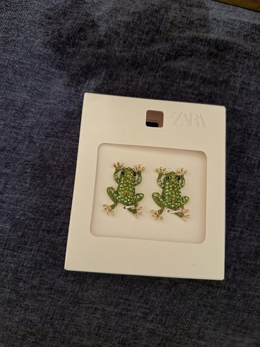 Orecchini clip rana strass