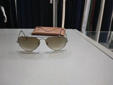Ray-ban Aviator Goccia Rb3025 Tg55 Nero Lenti Marrone Buone Condizioni A910