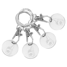  4 Pezzi Portachiavi Acciaio