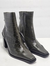 Stivaletti Jeffery Campbell Calamity verdi croc goffrati da donna taglia 9 western