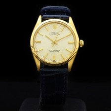 Rolex Oyster Perpetual  18 kt gold 34 mm ref 1005 automatic serviced + box