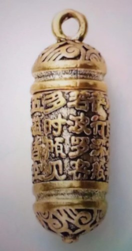 Brass amulet pendant - brass,