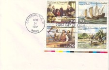 1992 ITALIA Usa Colombo blocco FDC Congiunta Gemella con Italia.6