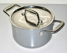 TUTTO RIVESTITO MADE IN GERMAN 4 QT FUSIONTEC CERAMICA STOCKPOT CON ANIMA IN ACCIAIO PLATINO NUOVO