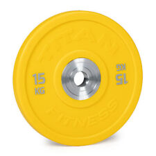 Titan Fitness Piastre Paracolpi in Uretano Colore 15 KG, Vendute singolarmente, Giallo