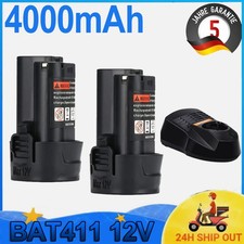 2x per Bosch GBA 12V 4.0Ah 8.0Ah batteria e caricabatterie BAT411 Li-ion GSR GDR GSA DHL