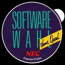 Adesivo pubblicitario - stampante NEC Pinwriter P2 Plus - 10x10cm - vintage anni 80 90