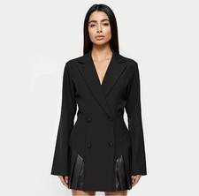 Abito blazer nero plissettato