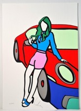 MARCO LODOLA - Serigrafia su Cartoncino cm 50x70 - "Macchina Rossa"