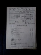 AERMACCHI AERONAUTICA VARESE RIMORCHIO MONO ASSE SCHEDA omologazione 1955