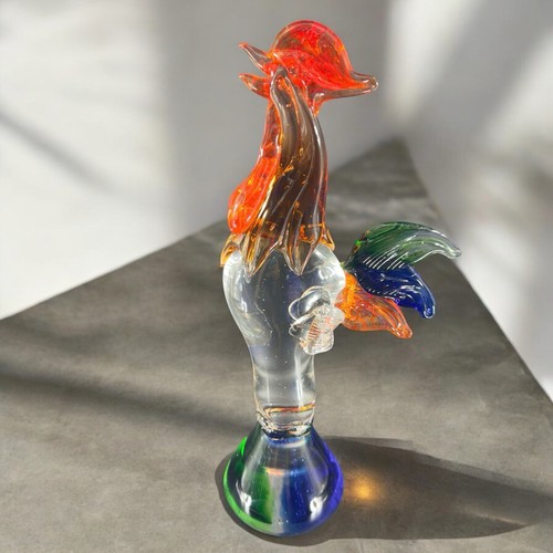 Italian art glass - glass, rooster