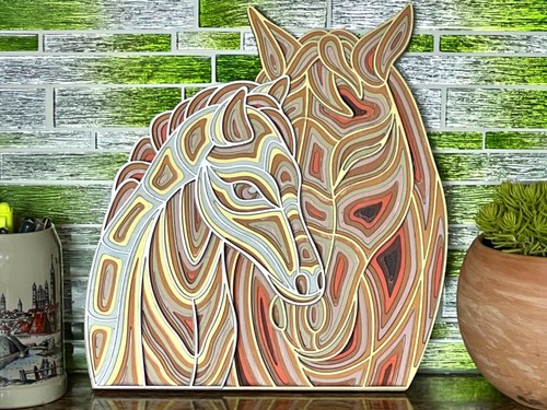 Cavallo puledro mandala - , legno