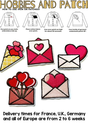 Patch cuore busta lettere - patch,