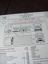 FIAT 697 NB NG NR NGR Scheda omologazione original 1970 Autocarro Epoca OLDTIMER