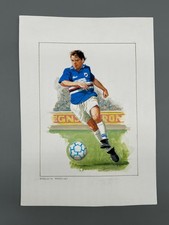 BOZZETTO DIPINTO TEMPERE ROBERTO MANCINI CALCIO ALLENATORE CALCIATORE